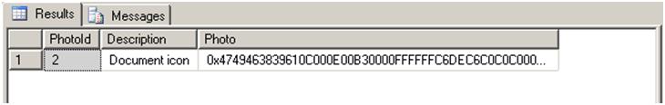 FILESTREAM Query Result